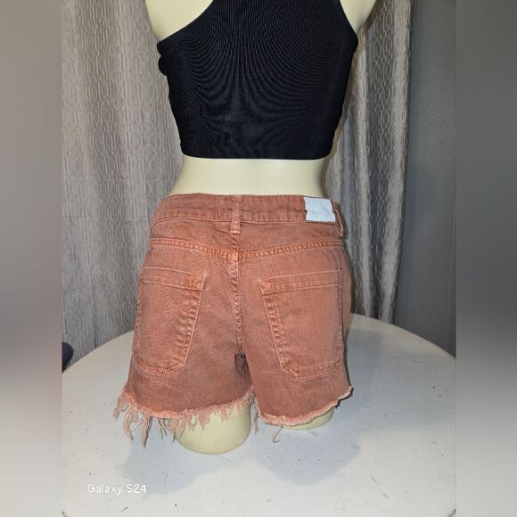 PAIGE Brown Jean Shorts Relaxed Fit Mid-Thigh - Picture 1 of 11